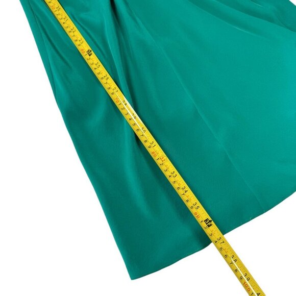 NWT Rebecca Minkoff Silk Dress Sz.4 Kelly Green V-Neck Feminine Coquette Glam - Picture 7 of 11